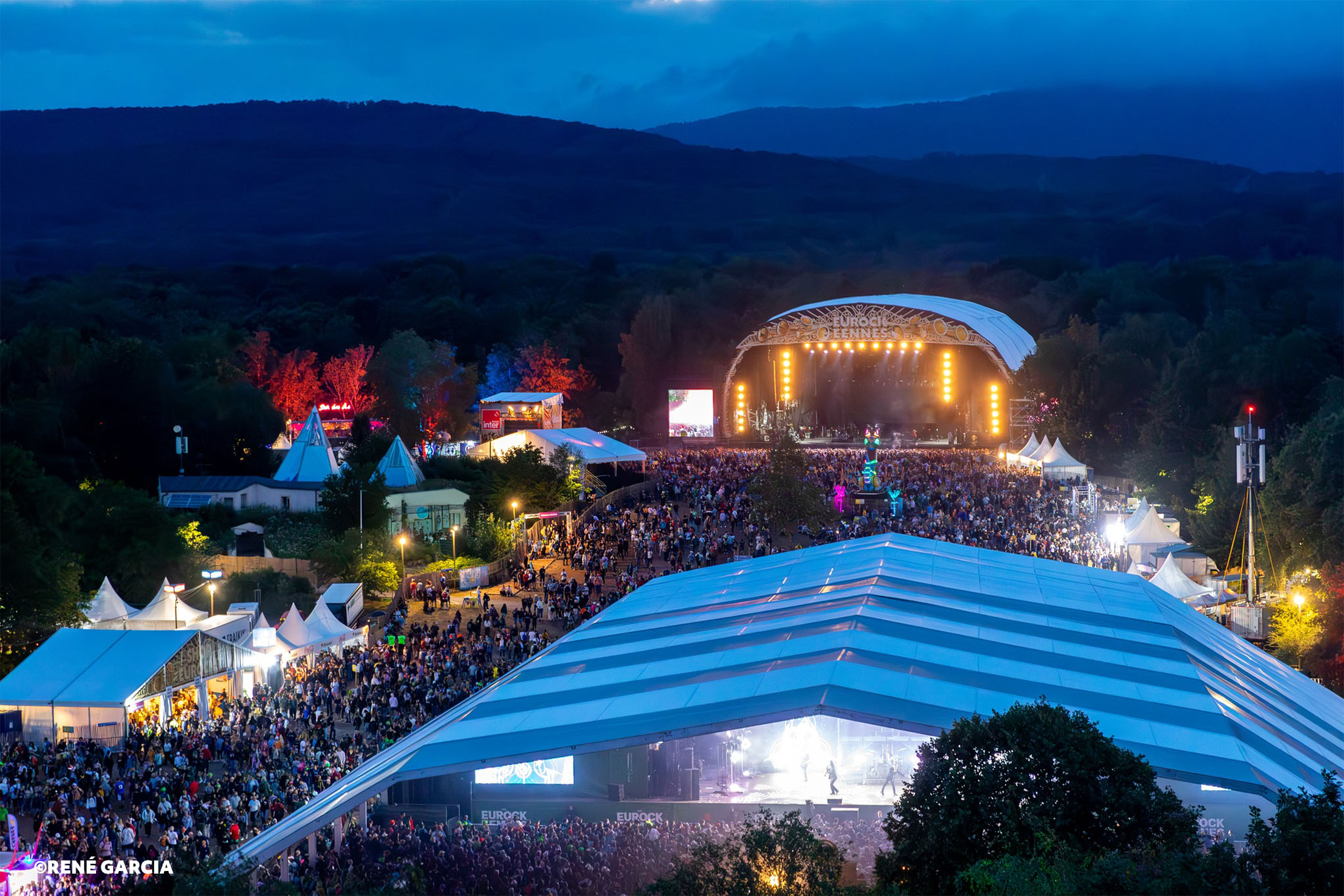 Vue d'ensemble du site des Eurockéennes de Belfort 2023 Vue d'ensemble du site des Eurockéennes de Belfort 2023